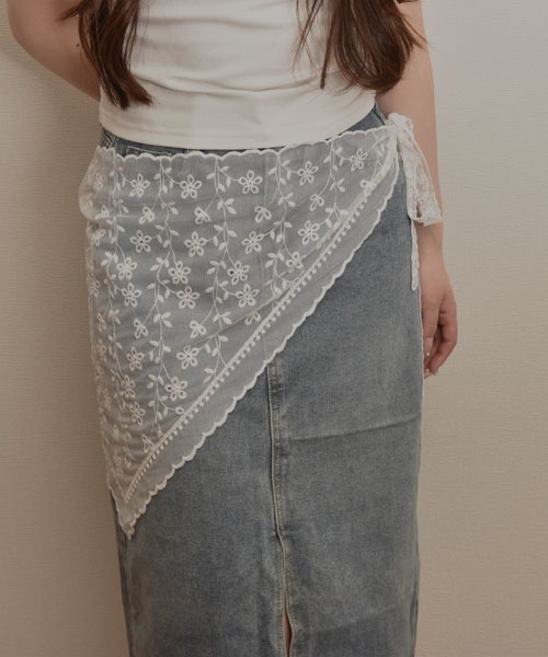 VIBGYOR Women(ヴィブジョー ウィメン)の「【resonance】フラワー レースデザイン ラップスカート/付け裾【マルチウェイ】(その他トップス・レディース・ホワイト系1/ホワイト系3/ホワイト系4/ホワイト系2/ホワイト系5・FREE)」の12枚目の写真