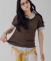 henry neck layered tee set / レイヤードヘンリーTシャツセット