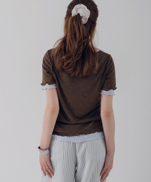MUHET(ミュエータ)の「henry neck layered tee set / レイヤードヘンリーTシャツセット(Tシャツ/カットソー・レディース・ネイビー/ブラウン/レッド/ピンク・FREE)」の19枚目の写真