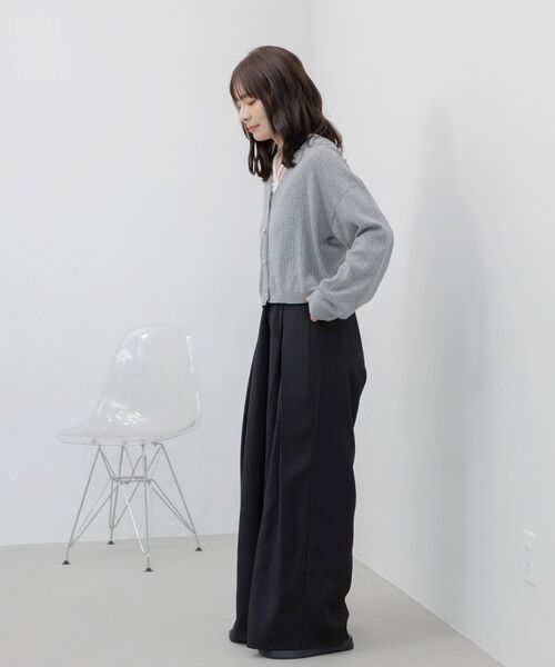 RETRO GIRL(レトロガール)の「共リボン付ワイドスラックス(スラックス・レディース・ブラック/ブラウン系その他/ライトグレー・MEDIUM/LARGE)」の5枚目の写真