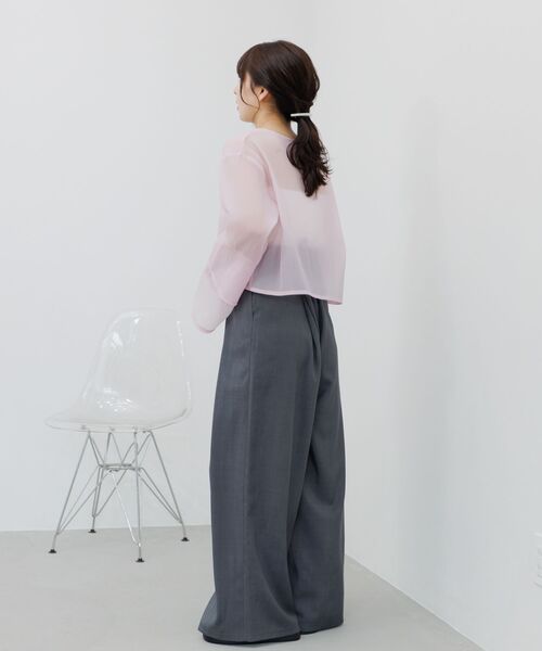 RETRO GIRL(レトロガール)の「共リボン付ワイドスラックス(スラックス・レディース・ブラック/ブラウン系その他/ライトグレー・MEDIUM/LARGE)」の22枚目の写真