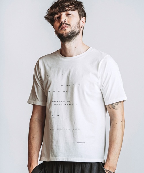 NO ID.(ノーアイディ)の「【NO ID.】Binary Number Print T-Shirt / バイナリー ナンバー プリント Tシャツ(Tシャツ/カットソー・メンズ・ブラック/ホワイト・2/1)」の7枚目の写真