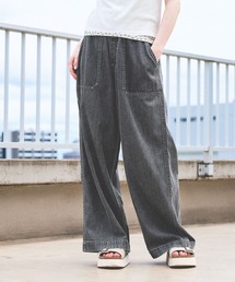 デニムパンツ（グレー/灰色系・ワイド・ルーズ）ファッション通販