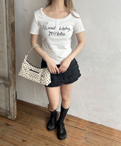 PHILLY(フィリー)の「メッセージロゴヘンリーコンパクトT(Tシャツ/カットソー・レディース・グレー/ホワイト・FREE)」の11枚目の写真