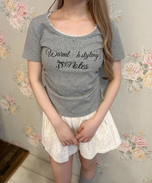 PHILLY(フィリー)の「メッセージロゴヘンリーコンパクトT(Tシャツ/カットソー・レディース・グレー/ホワイト・FREE)」の14枚目の写真