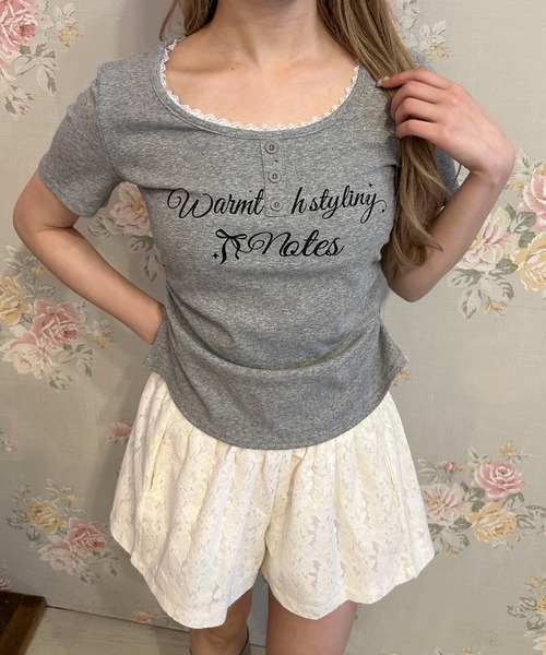 PHILLY(フィリー)の「メッセージロゴヘンリーコンパクトT(Tシャツ/カットソー・レディース・グレー/ホワイト・FREE)」の15枚目の写真
