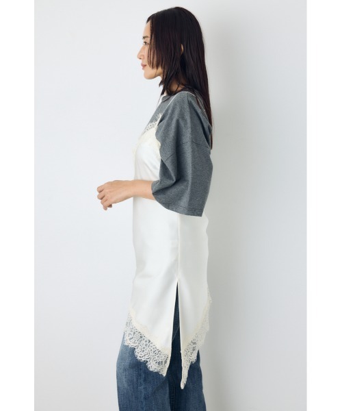 AZUL by moussy(アズールバイマウジー)の「【着丈バリエ】レースサテンアシメキャミソール(キャミソール・レディース・ブラウン/アイボリー/ブラック・SMALL/MEDIUM)」の5枚目の写真