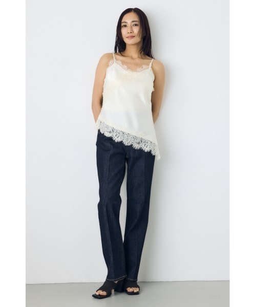 AZUL by moussy(アズールバイマウジー)の「【着丈バリエ】レースサテンアシメキャミソール(キャミソール・レディース・ブラウン/アイボリー/ブラック・SMALL/MEDIUM)」の16枚目の写真