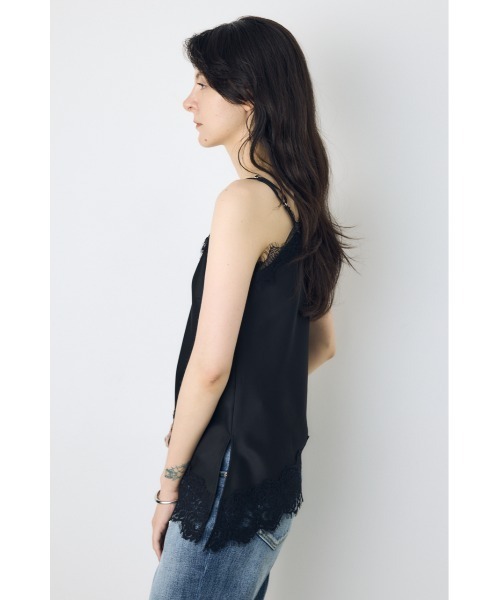 AZUL by moussy(アズールバイマウジー)の「【着丈バリエ】レースサテンアシメキャミソール(キャミソール・レディース・ブラウン/アイボリー/ブラック・SMALL/MEDIUM)」の18枚目の写真