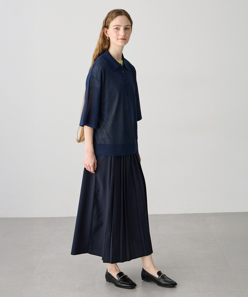 LE SOUK HOLIDAY(ルスークホリデー)の「【旬のスタイリングが叶う】半袖シアーポロニット(ニット/セーター・レディース・ブラック/ネイビー・M/L)」の16枚目の写真