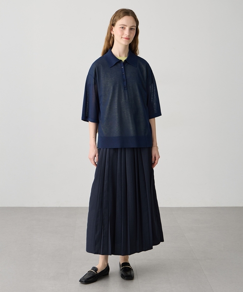 LE SOUK HOLIDAY(ルスークホリデー)の「【旬のスタイリングが叶う】半袖シアーポロニット(ニット/セーター・レディース・ブラック/ネイビー・M/L)」の18枚目の写真