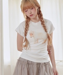 クルーネック アニマル プリント 半袖 Tシャツ トップス