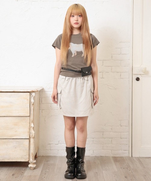 LiLIN(リリン)の「クルーネック アニマル プリント 半袖 Tシャツ トップス(Tシャツ/カットソー・レディース・ブラウン/ホワイト/グレイッシュベージュ・FREE)」の10枚目の写真