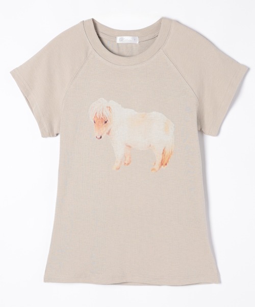 LiLIN(リリン)の「クルーネック アニマル プリント 半袖 Tシャツ トップス(Tシャツ/カットソー・レディース・ブラウン/ホワイト/グレイッシュベージュ・FREE)」の5枚目の写真