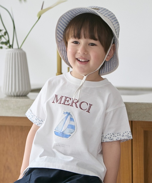 リンク】15th MERCI袖折り返し半袖Tシャツ（Tシャツ/カットソー