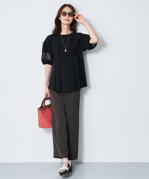 Reflect(リフレクト)の「メッシュ切り替えスリーブトップス(Tシャツ/カットソー・レディース・ホワイト/ライトブルー/ブラック・09/11/13)」の11枚目の写真