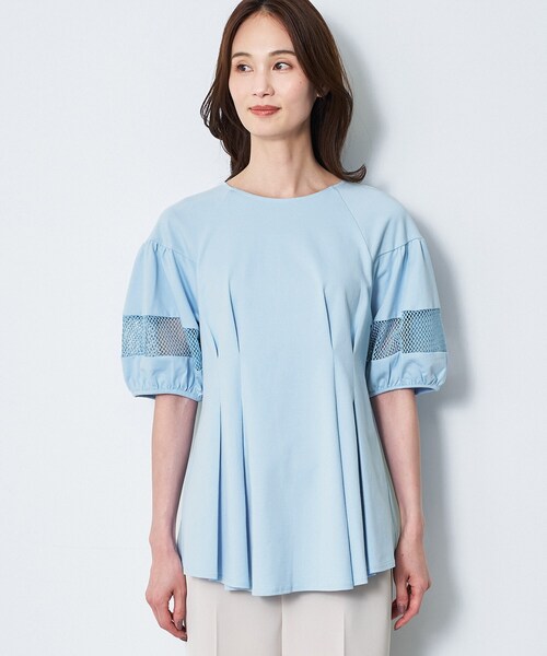 Reflect(リフレクト)の「メッシュ切り替えスリーブトップス(Tシャツ/カットソー・レディース・ホワイト/ライトブルー/ブラック・09/11/13)」の18枚目の写真