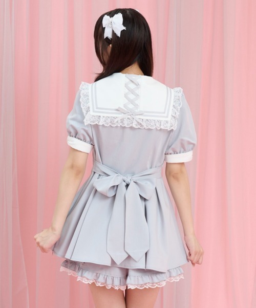 Secret Honey(シークレットハニー)の「ダブルハートボタンセーラーカラーセットアップ(セットアップ・レディース・グレー/ブラック・MEDIUM)」の5枚目の写真