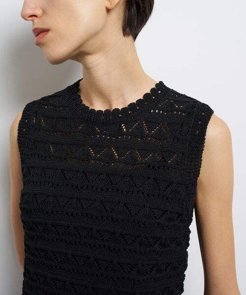 LANVIN en Bleu（ランバンオンブルー）の「レースノースリーブニット（ニット/セーター・レディース・イエロー/ブラック/オフホワイト・38）」の10枚目の写真