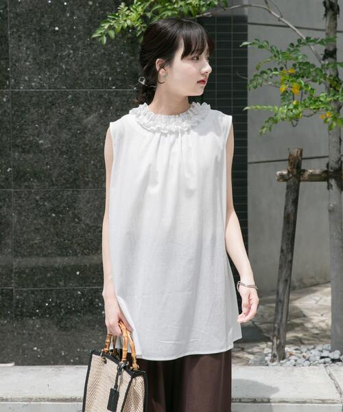ITEMS URBANRESEARCH(アイテムズ アーバンリサーチ)の「2WAYフリルブラウス(シャツ/ブラウス・レディース・ホワイト/ブラック・FREE)」の5枚目の写真