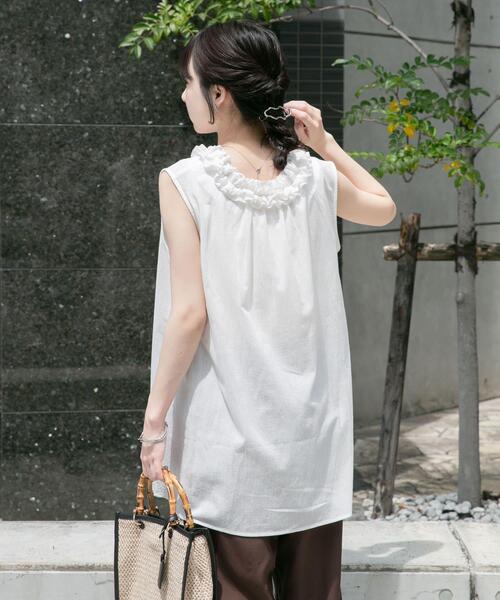 ITEMS URBANRESEARCH(アイテムズ アーバンリサーチ)の「2WAYフリルブラウス(シャツ/ブラウス・レディース・ホワイト/ブラック・FREE)」の7枚目の写真