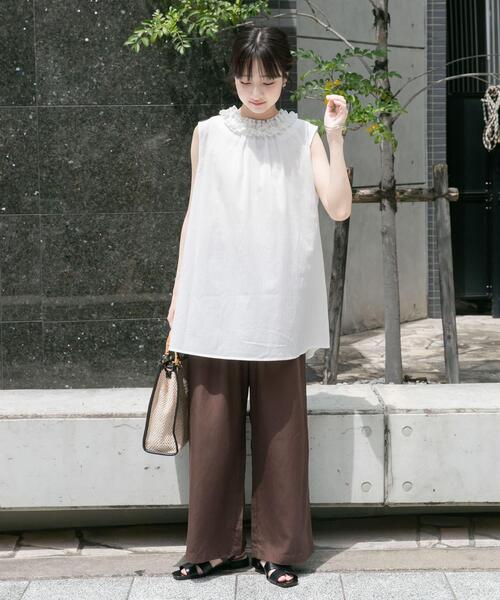 ITEMS URBANRESEARCH(アイテムズ アーバンリサーチ)の「2WAYフリルブラウス(シャツ/ブラウス・レディース・ホワイト/ブラック・FREE)」の8枚目の写真