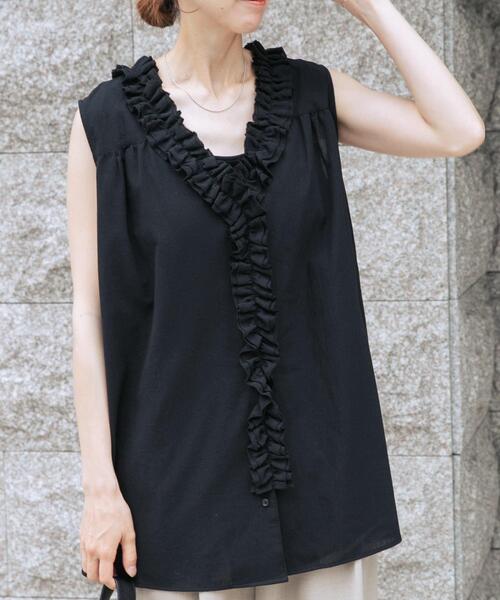 ITEMS URBANRESEARCH(アイテムズ アーバンリサーチ)の「2WAYフリルブラウス(シャツ/ブラウス・レディース・ホワイト/ブラック・FREE)」の16枚目の写真