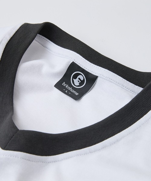 brknhome(ブロークンホーム)の「【BRKNHOME/ブロークンホーム】×【ZERO STAIN/ゼロステイン】【ホッケー風デザイン】コラボTシャツ 汗染み防止 ワンポイント オーバーサイズ(Tシャツ/カットソー・メンズ・ホワイト/チャコールグレー・MEDIUM/LARGE)」の9枚目の写真
