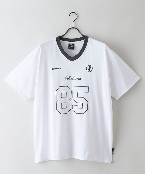 brknhome(ブロークンホーム)の「【BRKNHOME/ブロークンホーム】×【ZERO STAIN/ゼロステイン】【ホッケー風デザイン】コラボTシャツ 汗染み防止 ワンポイント オーバーサイズ(Tシャツ/カットソー・メンズ・ホワイト/チャコールグレー・MEDIUM/LARGE)」の8枚目の写真