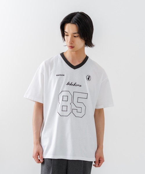 brknhome(ブロークンホーム)の「【BRKNHOME/ブロークンホーム】×【ZERO STAIN/ゼロステイン】【ホッケー風デザイン】コラボTシャツ 汗染み防止 ワンポイント オーバーサイズ(Tシャツ/カットソー・メンズ・ホワイト/チャコールグレー・MEDIUM/LARGE)」の12枚目の写真