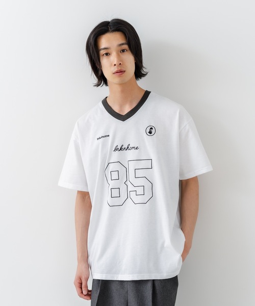 brknhome(ブロークンホーム)の「【BRKNHOME/ブロークンホーム】×【ZERO STAIN/ゼロステイン】【ホッケー風デザイン】コラボTシャツ 汗染み防止 ワンポイント オーバーサイズ(Tシャツ/カットソー・メンズ・ホワイト/チャコールグレー・MEDIUM/LARGE)」の17枚目の写真