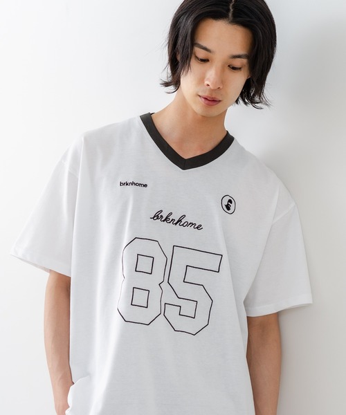 brknhome(ブロークンホーム)の「【BRKNHOME/ブロークンホーム】×【ZERO STAIN/ゼロステイン】【ホッケー風デザイン】コラボTシャツ 汗染み防止 ワンポイント オーバーサイズ(Tシャツ/カットソー・メンズ・ホワイト/チャコールグレー・MEDIUM/LARGE)」の20枚目の写真