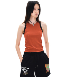 RIBBED SLEEVELESS_BRICK