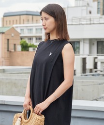 U.S. POLO ASSN.（ユーエスポロアッスン）の「U.S. POLO ASSN./ユーエスポロアッスン Shoulder-tuck dress ショルダータックワンピース ダブルホースマン刺繍 ノースリーブ Aライン カットソー Tシャツワンピース 2026年 夏 夏服（ワンピース）」
