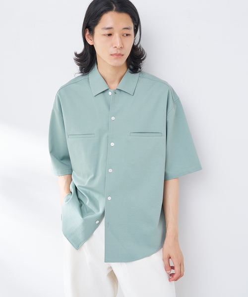 B.C STOCK(ベーセーストック)の「ハンドステッチライクシャツ(シャツ/ブラウス・メンズ・イエロー/ベージュ/チャコールグレー/カーキ・MEDIUM/LARGE)」の3枚目の写真