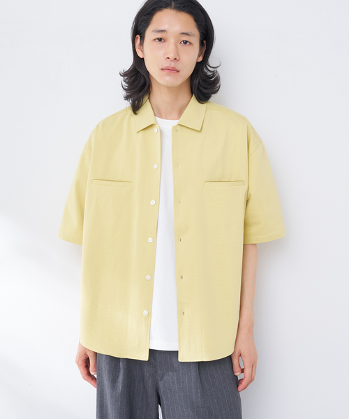 B.C STOCK(ベーセーストック)の「ハンドステッチライクシャツ(シャツ/ブラウス・メンズ・イエロー/ベージュ/チャコールグレー/カーキ・MEDIUM/LARGE)」の4枚目の写真