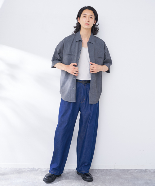 B.C STOCK(ベーセーストック)の「ハンドステッチライクシャツ(シャツ/ブラウス・メンズ・イエロー/ベージュ/チャコールグレー/カーキ・MEDIUM/LARGE)」の5枚目の写真