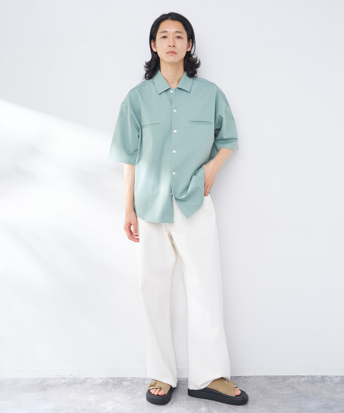 B.C STOCK(ベーセーストック)の「ハンドステッチライクシャツ(シャツ/ブラウス・メンズ・イエロー/ベージュ/チャコールグレー/カーキ・MEDIUM/LARGE)」の13枚目の写真