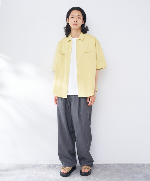 B.C STOCK(ベーセーストック)の「ハンドステッチライクシャツ(シャツ/ブラウス・メンズ・イエロー/ベージュ/チャコールグレー/カーキ・MEDIUM/LARGE)」の17枚目の写真