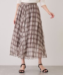 チェックロングスカート