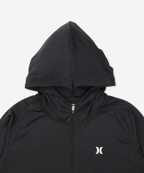 Hurley （ハーレー）の「【Hurley:ハーレー】キッズジップアップラッシュパーカー　ラッシュフーディー　BORN FROM WATER FULL ZIP HOODIE（ラッシュガード・キッズ・ホワイト/ブラック・160/130/150/140）」の4枚目の写真