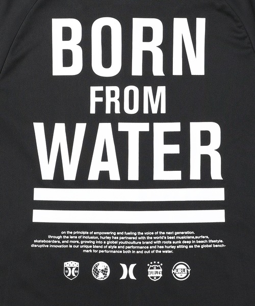 Hurley （ハーレー）の「【Hurley:ハーレー】キッズジップアップラッシュパーカー　ラッシュフーディー　BORN FROM WATER FULL ZIP HOODIE（ラッシュガード・キッズ・ホワイト/ブラック・160/130/150/140）」の5枚目の写真