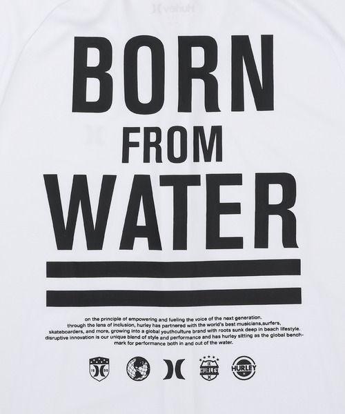Hurley （ハーレー）の「【Hurley:ハーレー】キッズジップアップラッシュパーカー　ラッシュフーディー　BORN FROM WATER FULL ZIP HOODIE（ラッシュガード・キッズ・ホワイト/ブラック・160/130/150/140）」の11枚目の写真