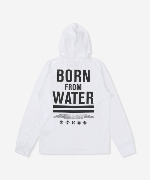 Hurley （ハーレー）の「【Hurley:ハーレー】キッズジップアップラッシュパーカー　ラッシュフーディー　BORN FROM WATER FULL ZIP HOODIE（ラッシュガード・キッズ・ホワイト/ブラック・160/130/150/140）」の12枚目の写真