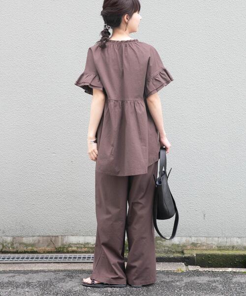 ITEMS URBANRESEARCH(アイテムズ アーバンリサーチ)の「イージーワイドパンツ(その他パンツ・レディース・ベージュ系その他/ブラウン・FREE)」の4枚目の写真