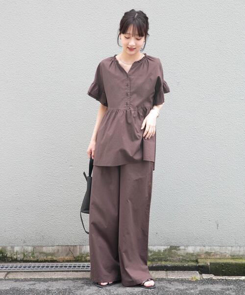 ITEMS URBANRESEARCH(アイテムズ アーバンリサーチ)の「イージーワイドパンツ(その他パンツ・レディース・ベージュ系その他/ブラウン・FREE)」の6枚目の写真