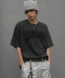『SILVER BULLET SELECT AP/シルバーバレットセレクト』フリンジデニムパッチ半袖Tシャツ