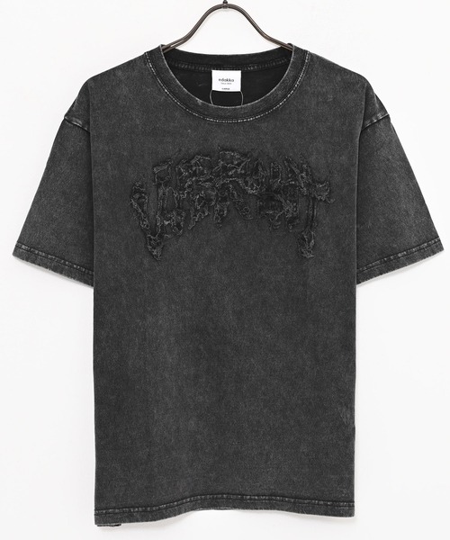 SILVER BULLET(シルバーバレット)の「『SILVER BULLET SELECT AP/シルバーバレットセレクト』フリンジデニムパッチ半袖Tシャツ(Tシャツ/カットソー・メンズ・ブラック系/ピンク/ウッドランド・L/M)」の4枚目の写真