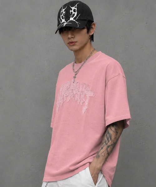 SILVER BULLET(シルバーバレット)の「『SILVER BULLET SELECT AP/シルバーバレットセレクト』フリンジデニムパッチ半袖Tシャツ(Tシャツ/カットソー・メンズ・ブラック系/ピンク/ウッドランド・L/M)」の18枚目の写真