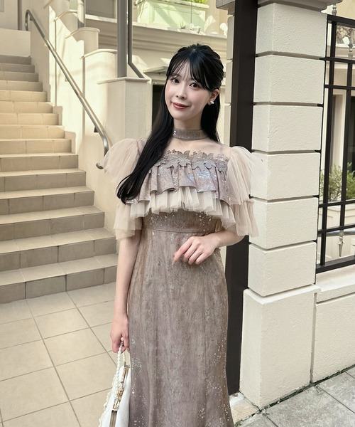 Leja(レジャ)の「【LEJA】エンブロイダリーボリュームチュールペイントマーメイドワンピースオケージョンドレス(ドレス・レディース・ブラック/グレー・MEDIUM/SMALL)」の13枚目の写真